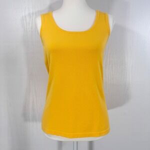 Additions by Chico's Sleeveless Top‎ Tank Ribbed Knit Yellow Casual Size 0